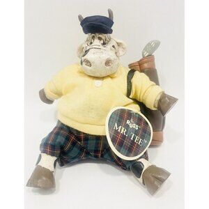 Russ Berrie Golfer Cow Shelf Sitter Mr. Tee Golf Bag Club Kathleen Kelly Critter